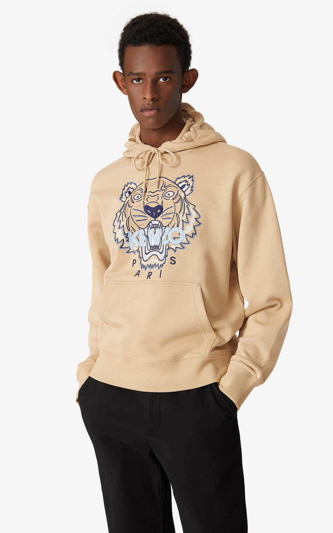 Sudaderas Con Capucha Kenzo Tiger Hombre Beige WQY592403